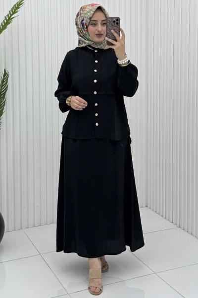 Ayliz Etek Takım Siyah