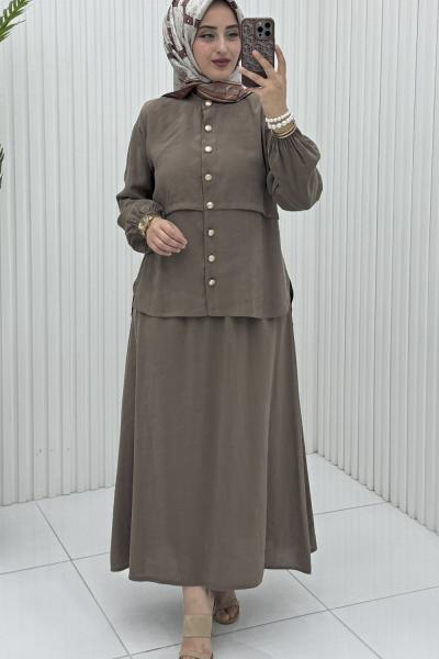 Ayliz Etek Takım Vizon