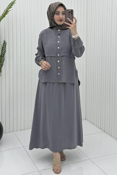 Ayliz Etek Takım Gri