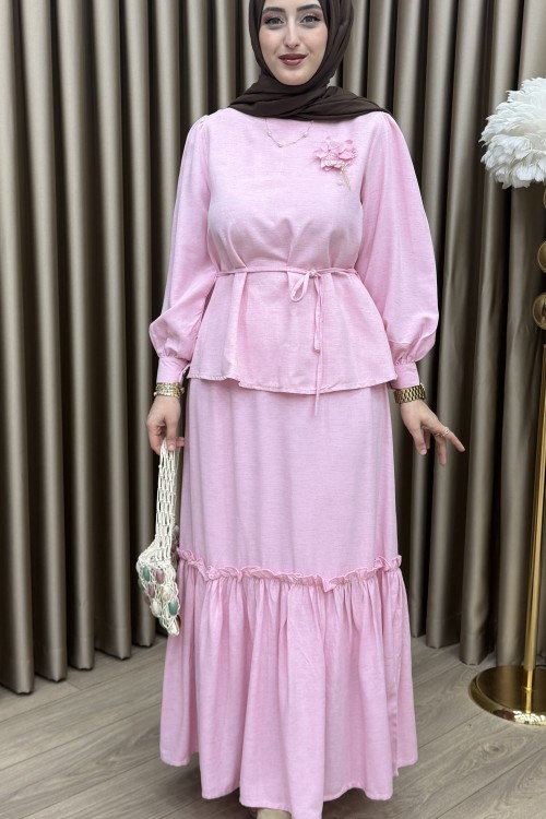 Manolya Etek Takım Pembe
