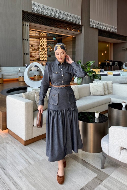 Açelya Elbise Lacivert