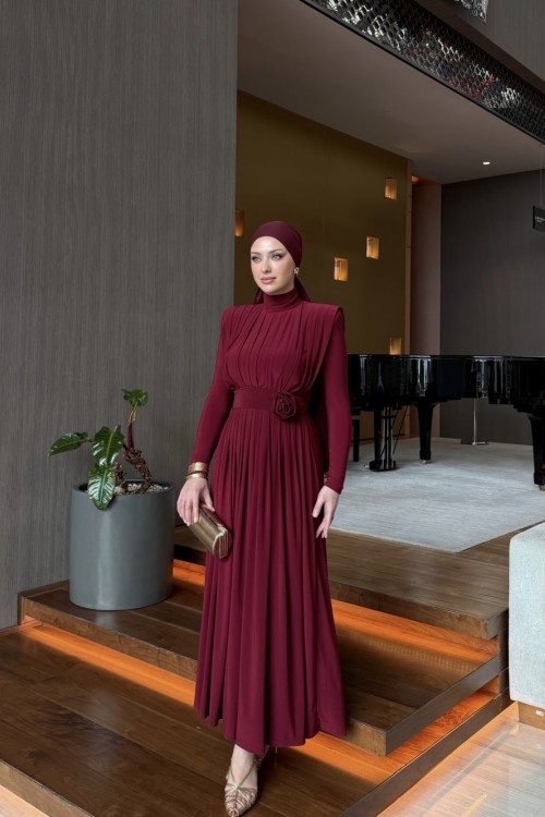 Aslı Elbise Bordo