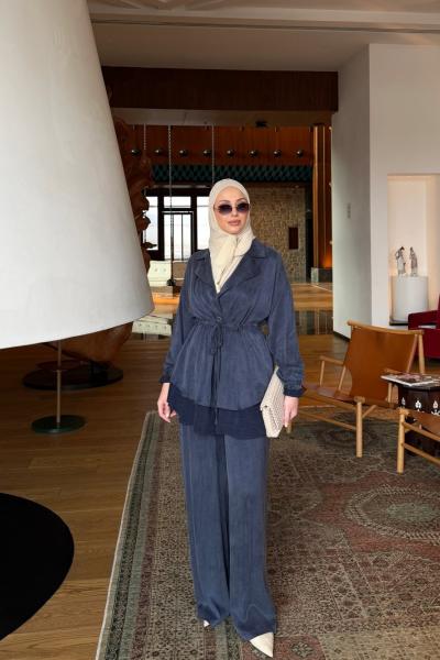 Belinay Pantolon Takım Lacivert