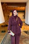 Belinay Pantolon Takım Bordo