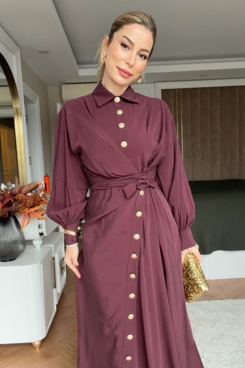 Betül Elbise Bordo