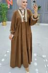 BTK CAVİDE ELBİSE 6569 KAHVERENGİ
