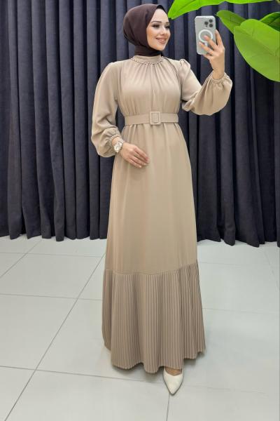 BTK DİLŞAH ELBİSE 6530 VİZON