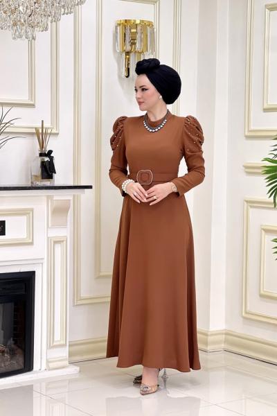 Btk Handan Elbise Kahverengi 5378