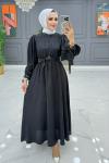 BTK KEHRİBAR ELBİSE 6533 SİYAH