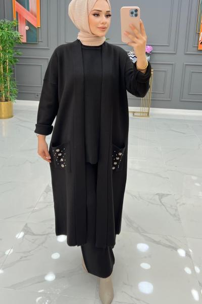 Btk lidya 3 lü takım 6504 siyah