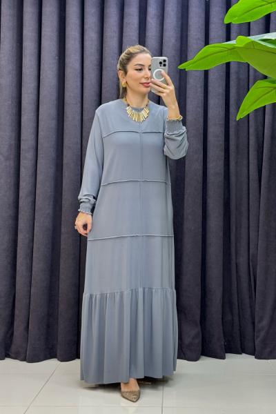 BTK MELDA ELBİSE 6558 GRİ