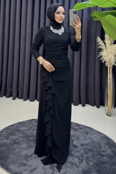 BTK NERİMAN ELBİSE 6525 SİYAH
