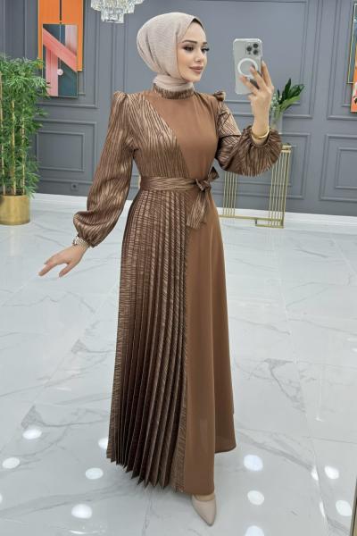 BTK SİDRE ELBİSE 6550 KAHVERENGİ