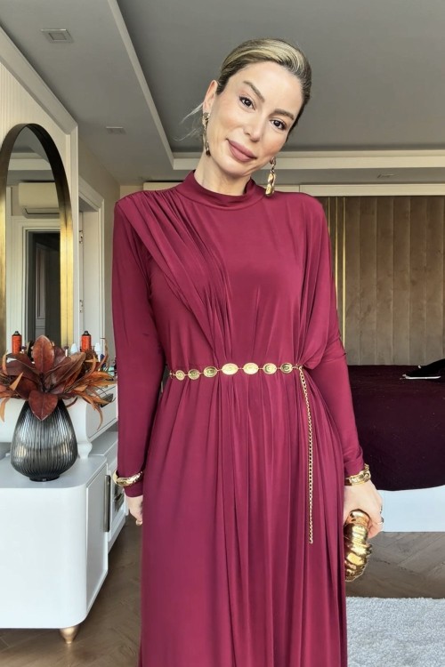 Demet Elbise Bordo