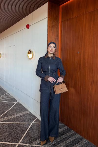 Deren Pantolonlu Takım Lacivert