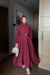 Dilber Trenç Elbise Bordo