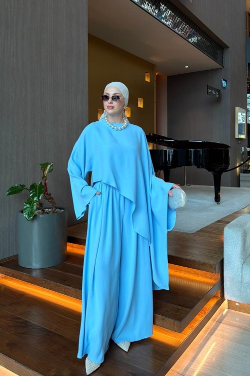Gamze Pantolon Takım Bebe Mavisi