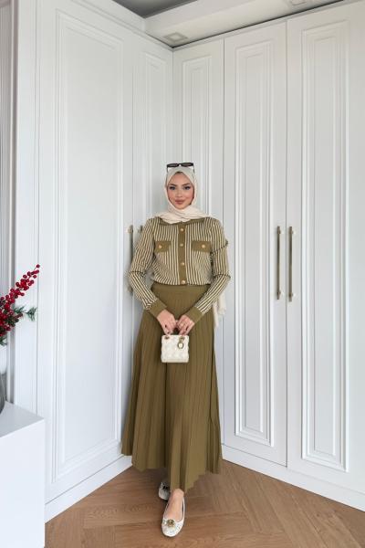 Gönül Etekli Takım Yağ Yeşili