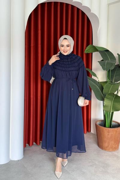 Gülin Elbise Lacivert
