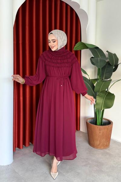 Gülin Elbise Bordo