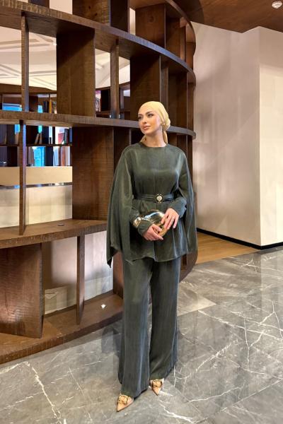 Hacer Pantolonlu Takım Haki