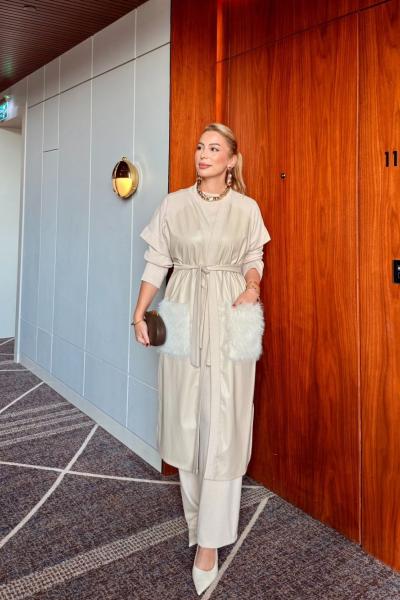 Hazal 3lü Takım Bej