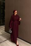 İnci Abaya Takım Bordo