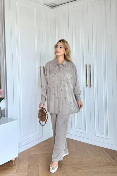 Işıl Pantolonlu Takım Vizon