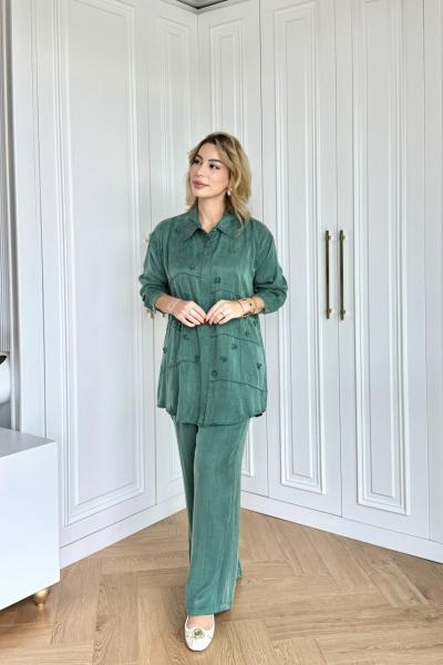 Işıl Pantolonlu Takım Zümrüt