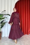 Leyla Etekli Takım Bordo