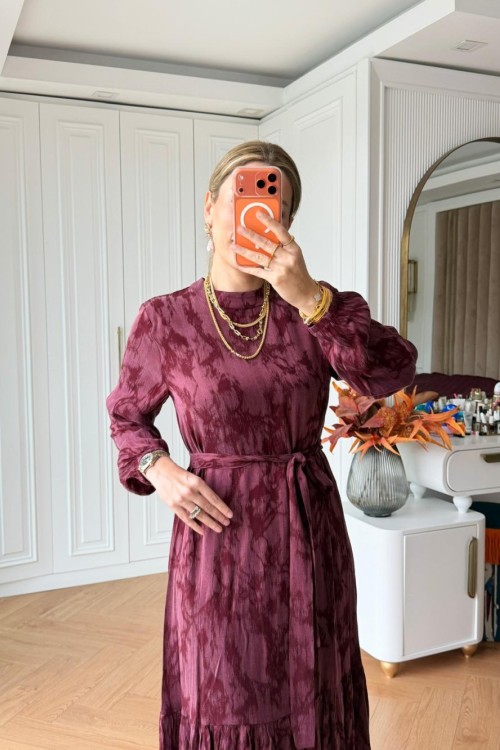 Melike Elbise Bordo