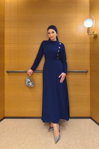 Meral Elbise Lacivert