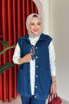 Nermin 3 lü Pantolonlu Takım Koyu Mavi