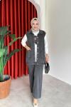 Nermin 3 lü Pantolonlu Takım Antrasit