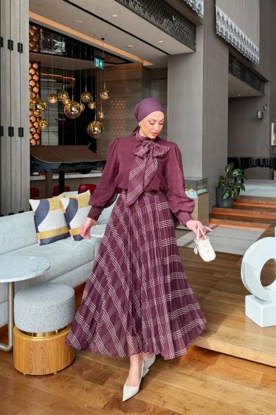 Öykü Etek Takım Bordo