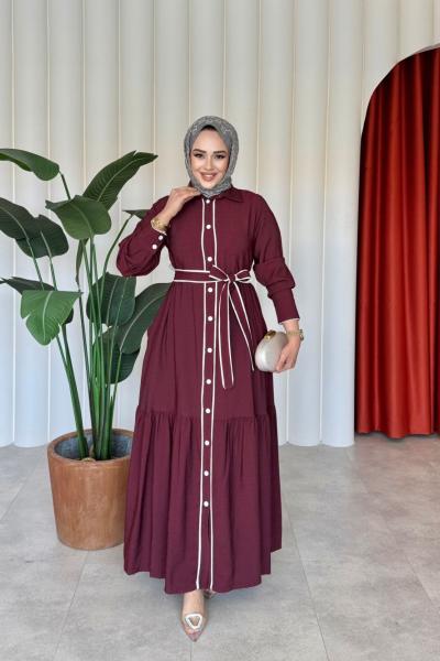 Şahika Elbise Bordo