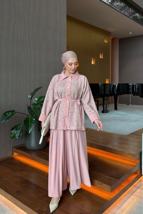 Seda Pantolon Takım Pembe