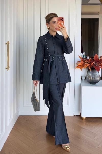 Serra Pantolonlu Takım Lacivert