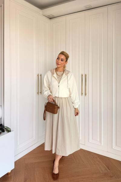 Sıdıka Elbise Krem