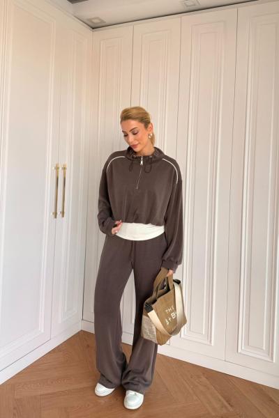 Simay Eşofman Takım Kahverengi