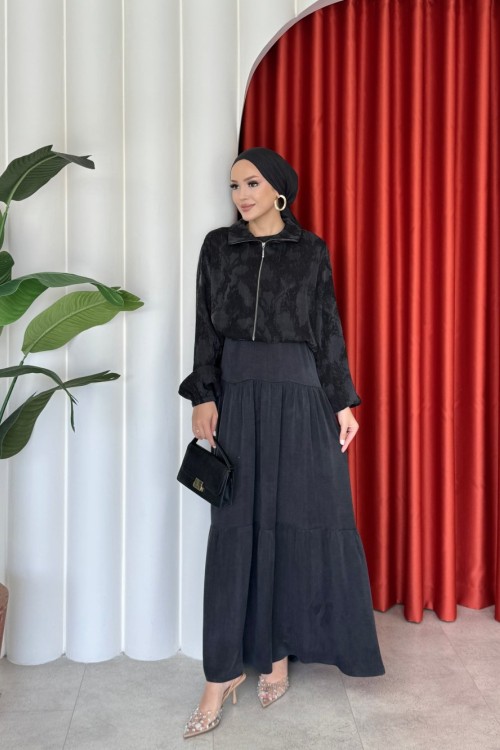 Sinem Elbise Takım Siyah