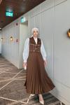 Btk aleyna triko elbise 6340 kahverengi