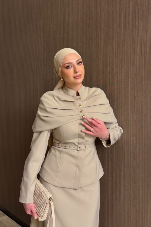 Zeliha Etekli Takım Bej