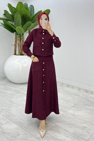 Bordo Gönül Channel Etek Takım