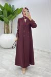 Bordo Premium Sahra Ferace Elbise Tesettür Giyim