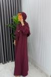Bordo Premıum Ceylan Elbise Tesettür Giyim
