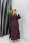 Bordo Seyhan Elbise Tesettür Giyim