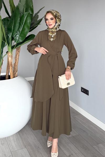Haki Cevher Pantolon Takım Tesettür Giyim