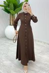 Kahve Premium Selin Elbise Tesettür Giyim