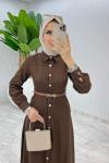Kahve Premium Selin Elbise Tesettür Giyim